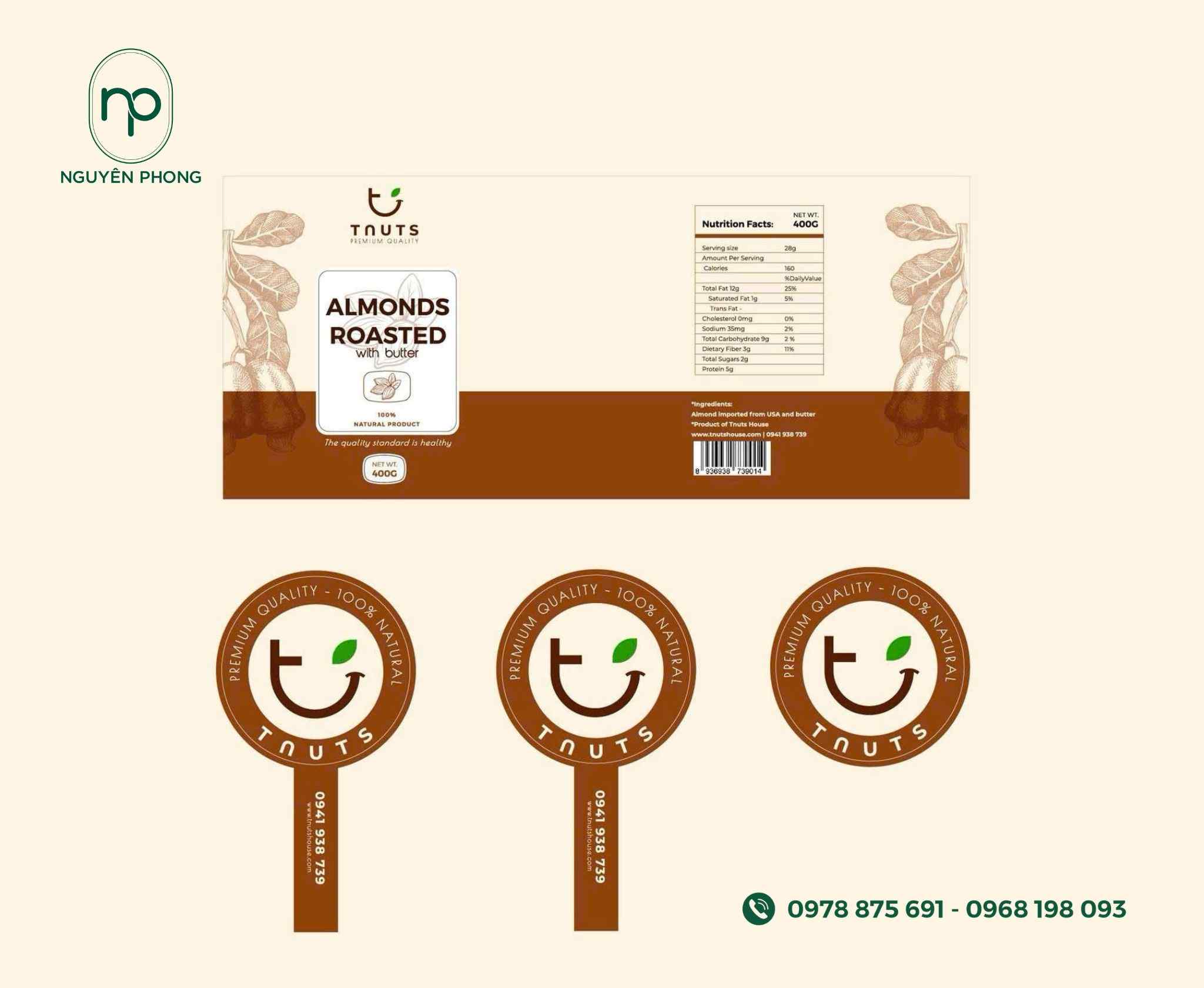Mẫu sticker dán hạt hạnh nhân